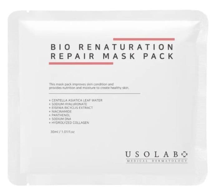 Відновлююча, заспокійлива та омолоджуюча маска з полінуклеотидами Usolab Bio Renaturation Repair Mask Pack