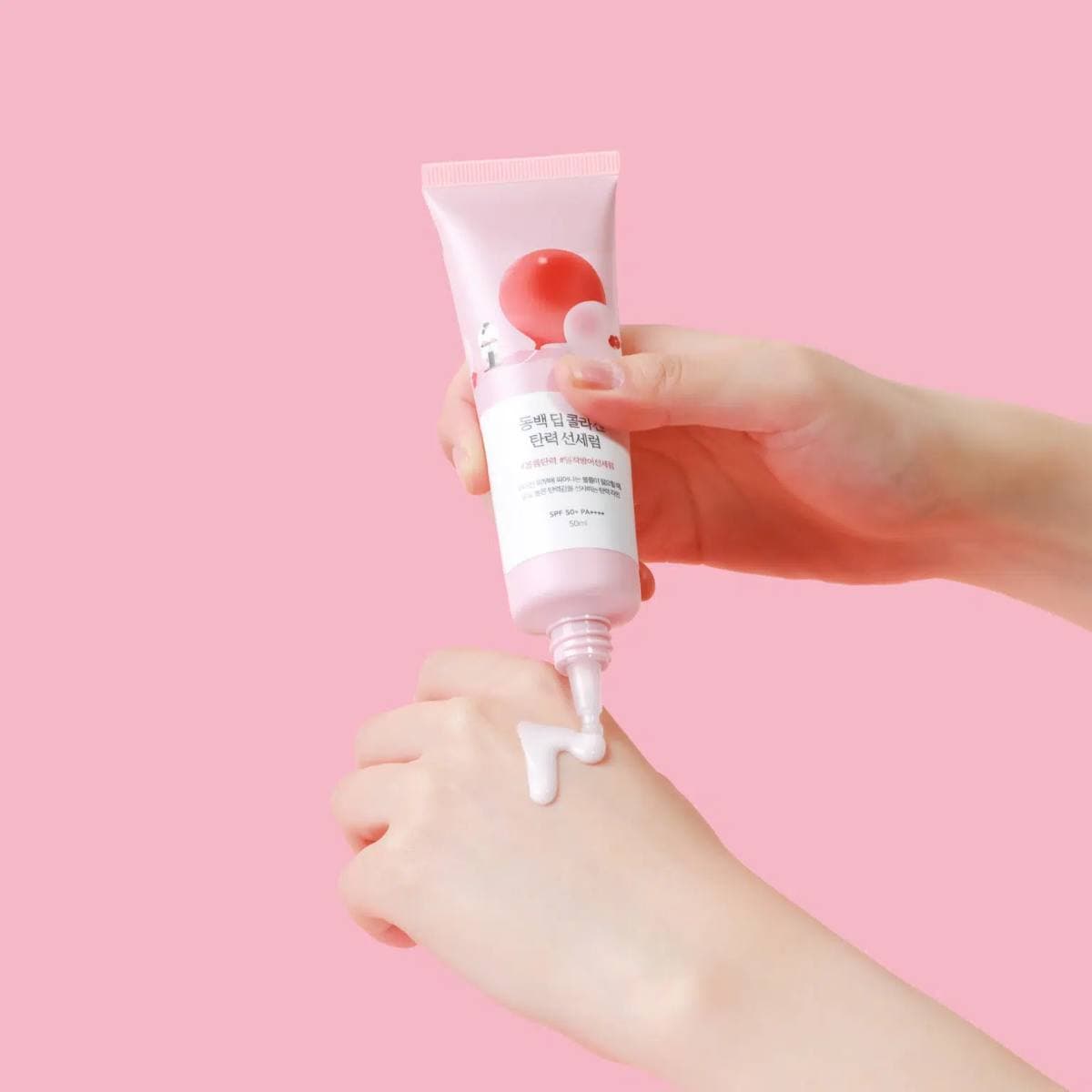 Сонцезахисна сироватка з колагеном ROUND LAB Camellia Deep Collagen Firming Sun Serum 2