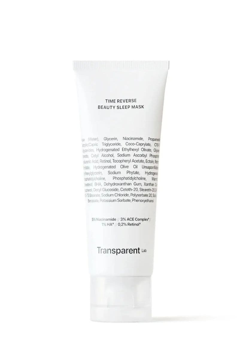 Нічна антивікова маска з вітаміном С та ретинолом TRANSPARENT-LAB TIME REVERSE BEAUTY SLEEP MASK 