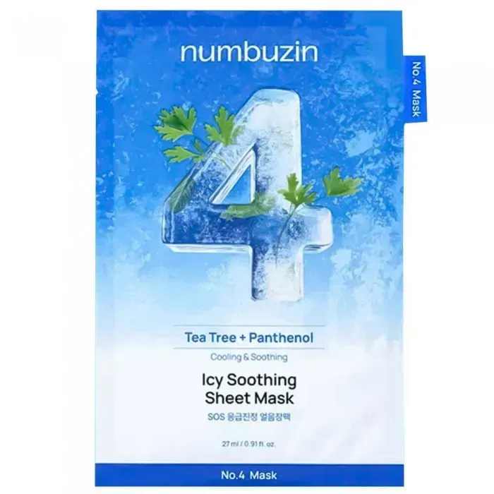 Крижана заспокійлива тканинна маска для обличчя Numbuzin №4 Icy Soothing Sheet Mask