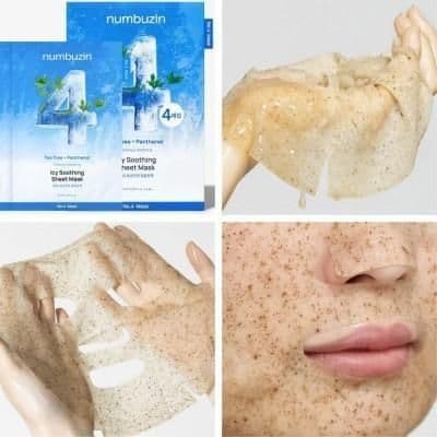 Крижана заспокійлива тканинна маска для обличчя Numbuzin №4 Icy Soothing Sheet Mask 2