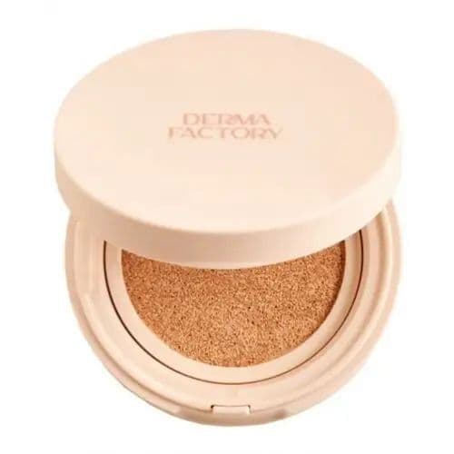 Зволожуючий та розгладжуючий кушон з тональним ефектом Derma Factory Vegan Collagen Cushion, відтінок 23 натуральний бежевий 