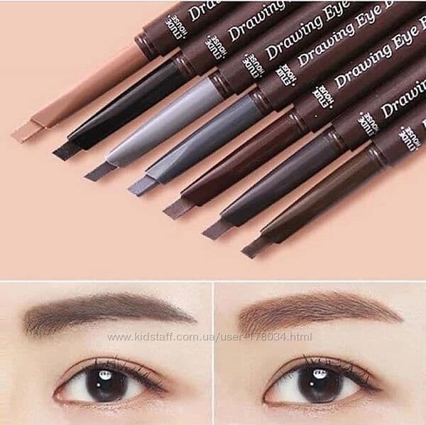 Автоматичний олівець для брів зі щіточкою Etude House Drawing Eye Brow #2 сіро-коричневий 2