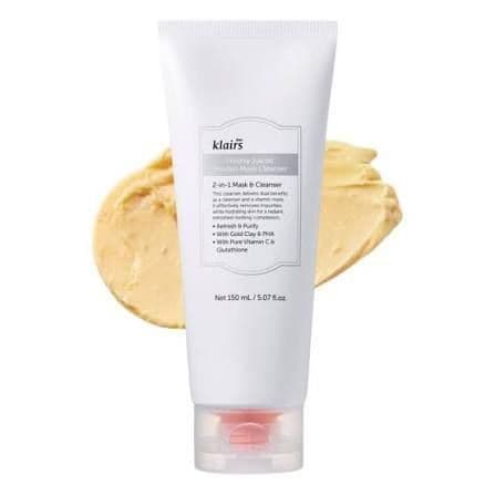 Засіб 2в1 Очищуюча Маска + пінка для вмивання з вітаміном C 2-в-1 Dear, Klairs Freshly Juiced Vitamin Mask Cleanser