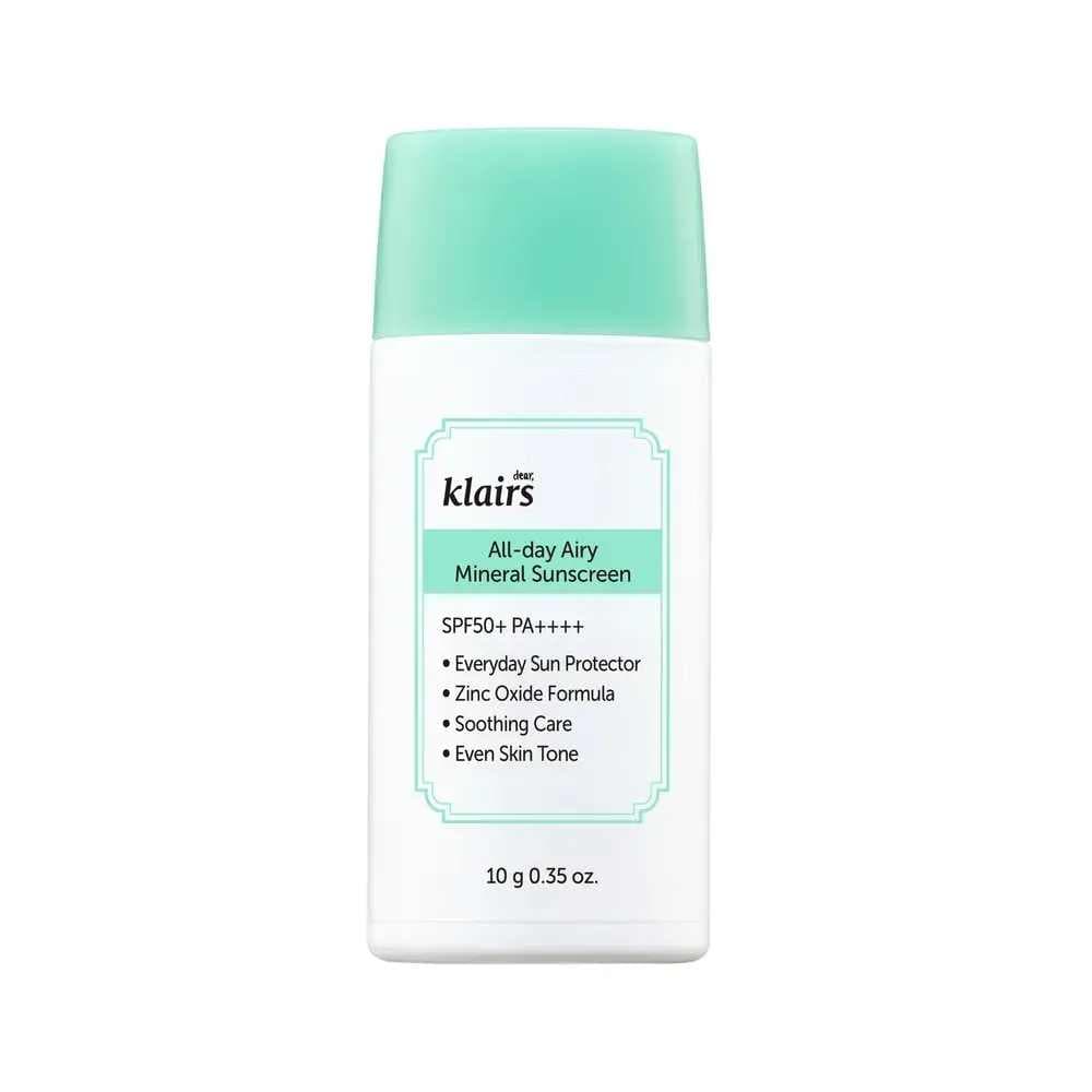 Мінеральний сонцезахисний крем DEAR, KLAIRS All-day Airy Mineral Sunscreen