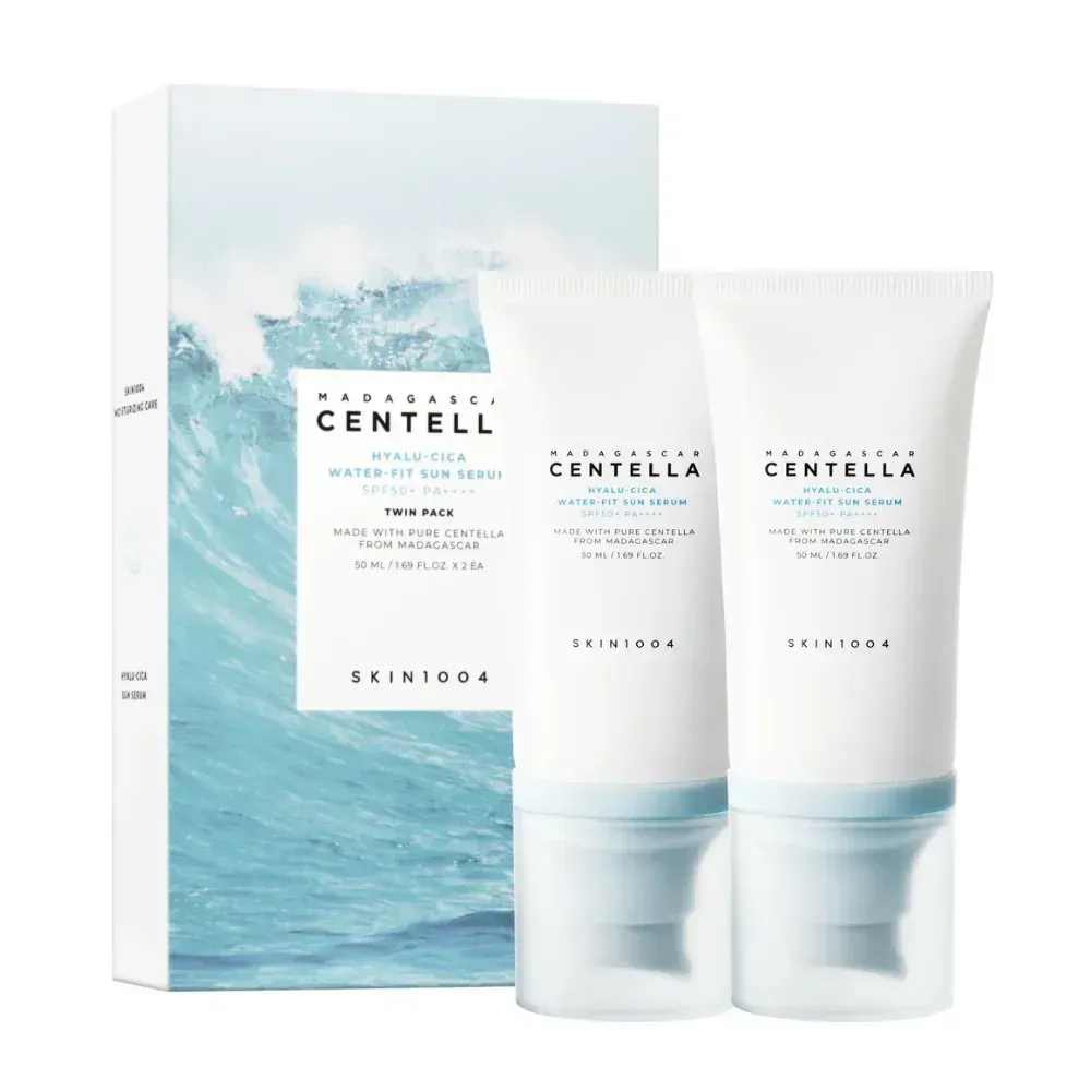 Набір сонцезахисних сироваток для обличчя Skin 1004 Madagascar Centella Hyalu-Cica Water-Fit Sun Serum Twin Pack, 50ml x 2 pcs