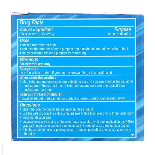 Очищуючі педи проти акне із саліциловою кислотою 1% Stridex Essential Acne Treatment Pads 2