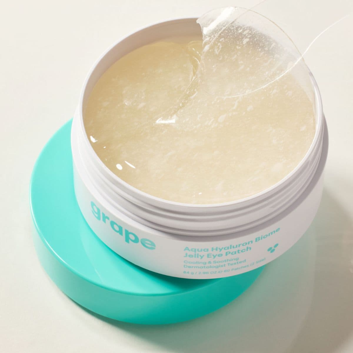 Патчі для шкіри навколо очей з екстрактом зеленого винограду THANK YOU FARMER Grape Aqua Hyaluron Biome Jelly Eye Patch 4