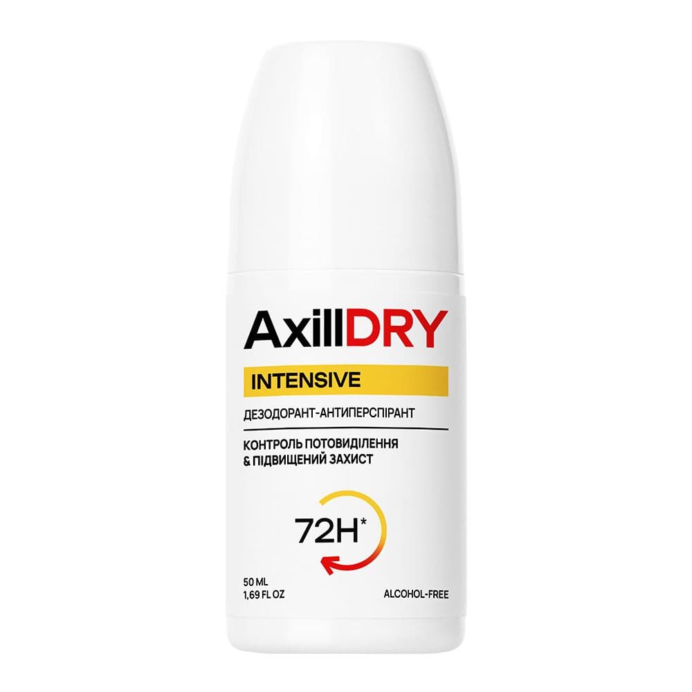 Кульковий дезодорант-антиперспірант AxillDRY Intensive до 72 годин