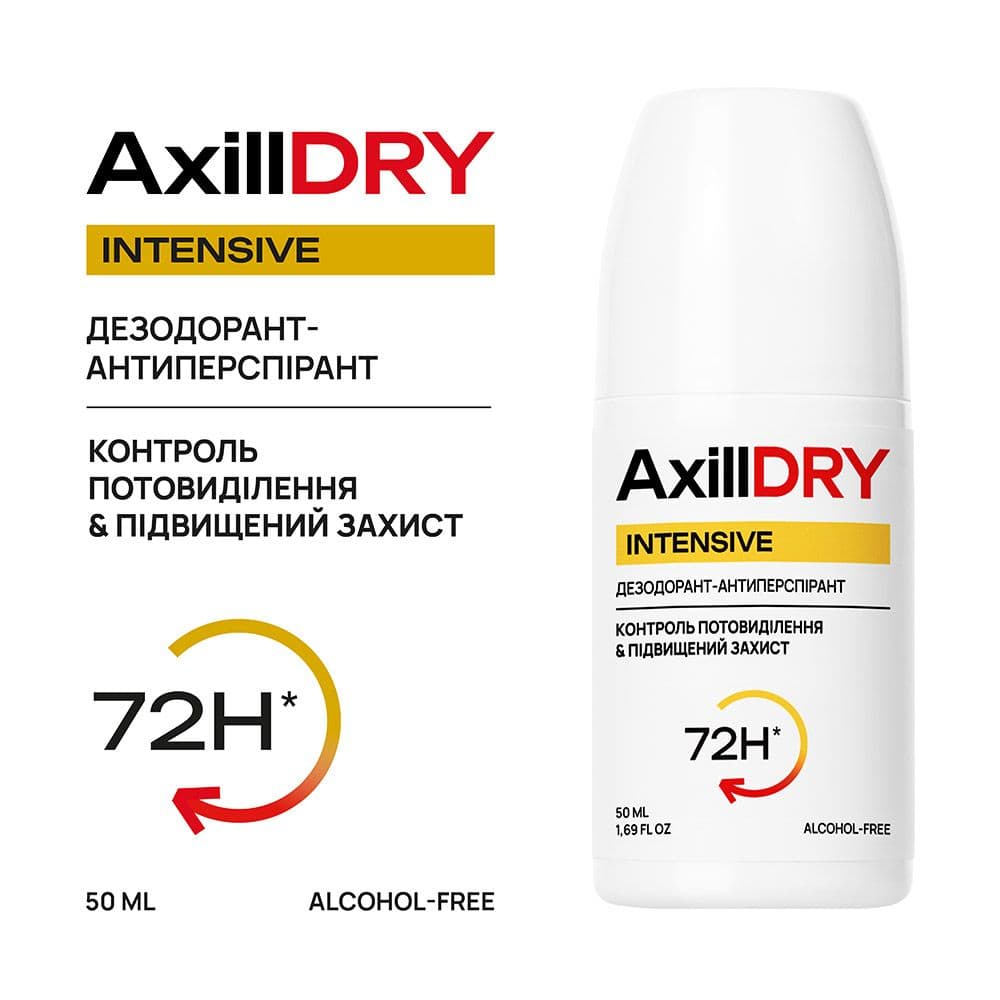 Кульковий дезодорант-антиперспірант AxillDRY Intensive до 72 годин 3