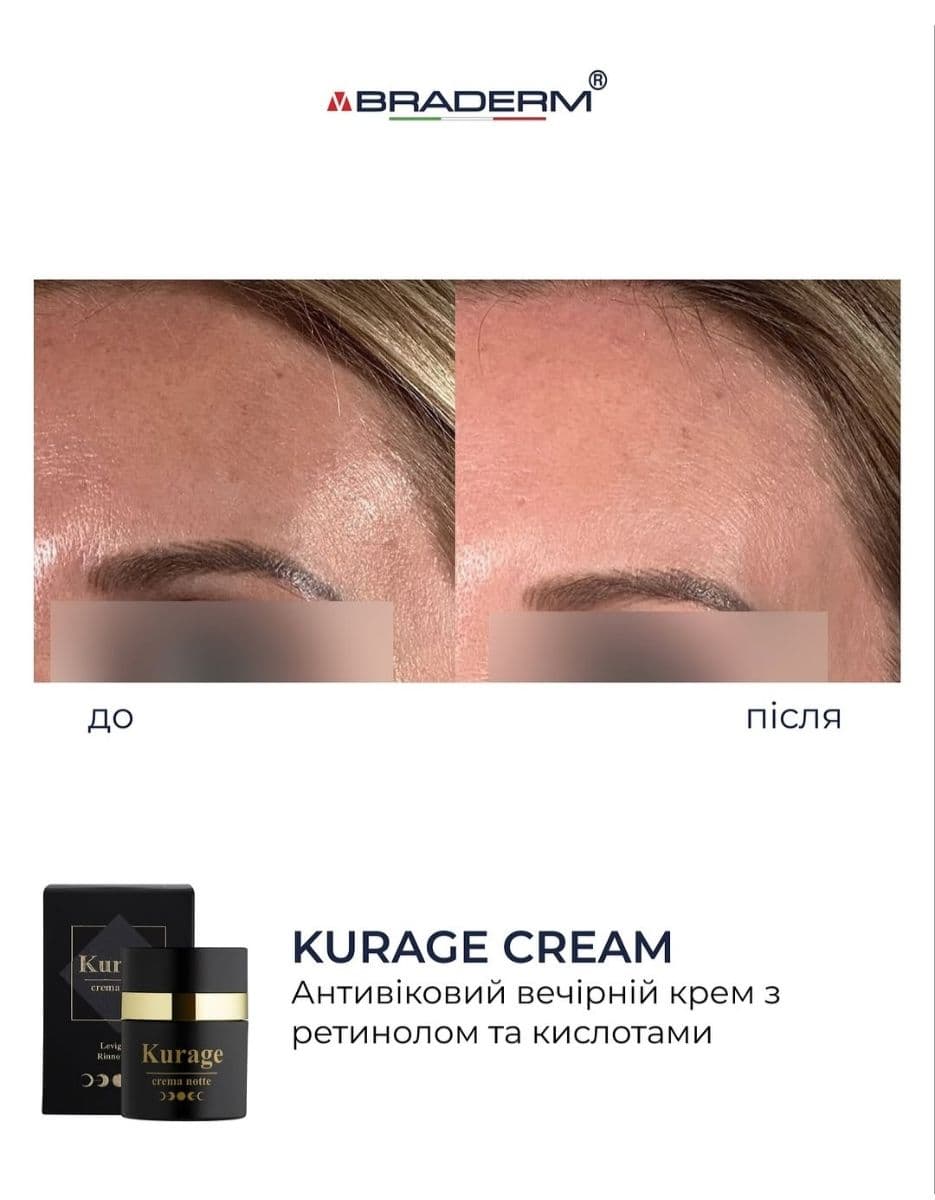 Нічний крем-пілінг з кислотами та ретинолом Braderm Kurage Cream 3
