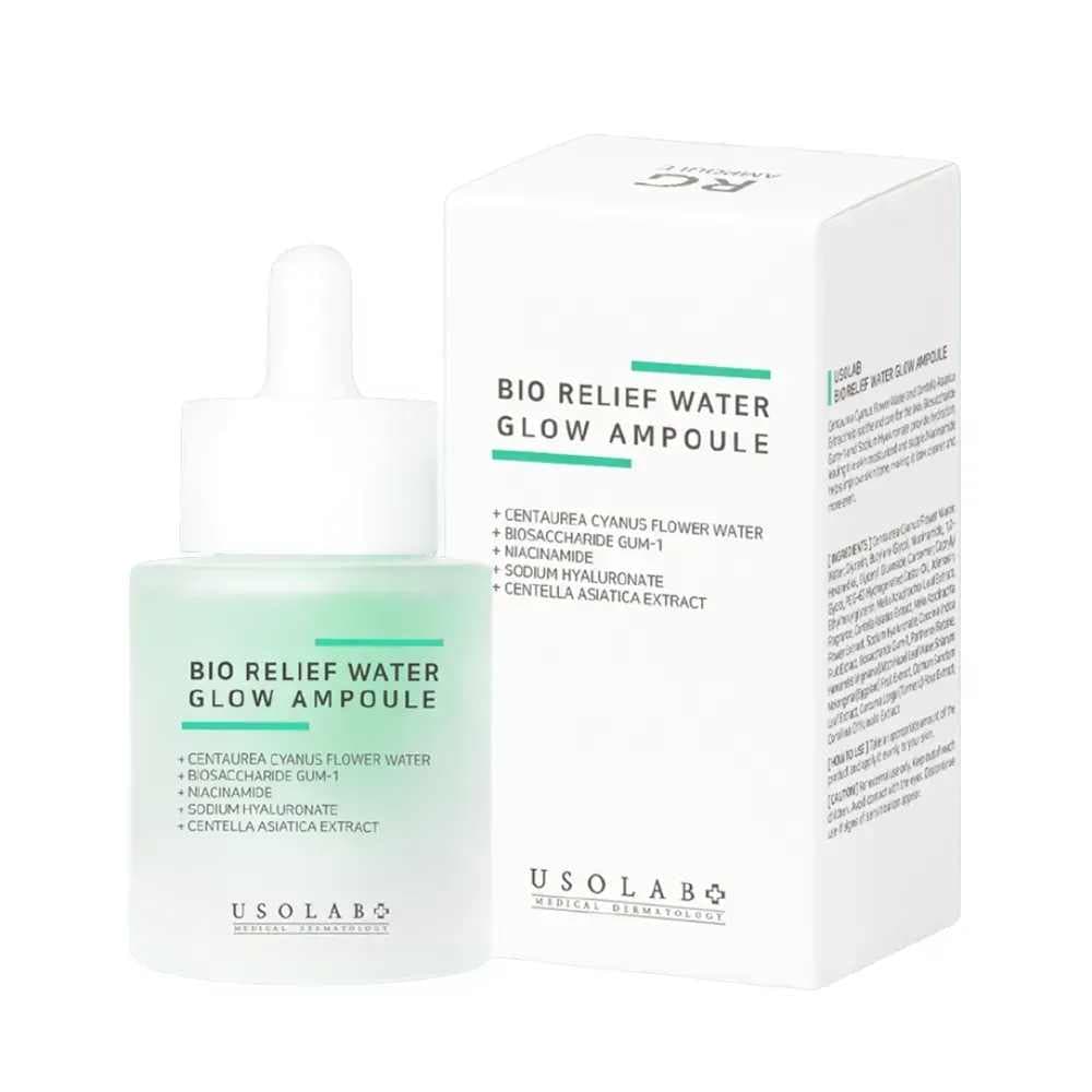 Заспокійлива, гідратуюча та протинабрякова сироватка Usolab Bio Relief Water Glow Ampoule