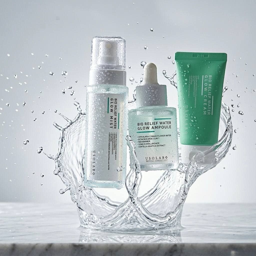 Заспокійлива, гідратуюча та протинабрякова сироватка Usolab Bio Relief Water Glow Ampoule 3