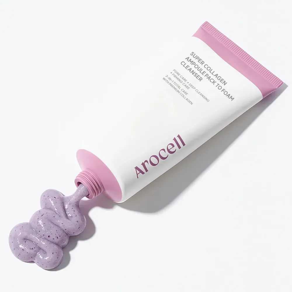 Очищувальна маска-пінка для обличчя з колагеном Arocell Super Collagen Ampoule Pack To Foam 2