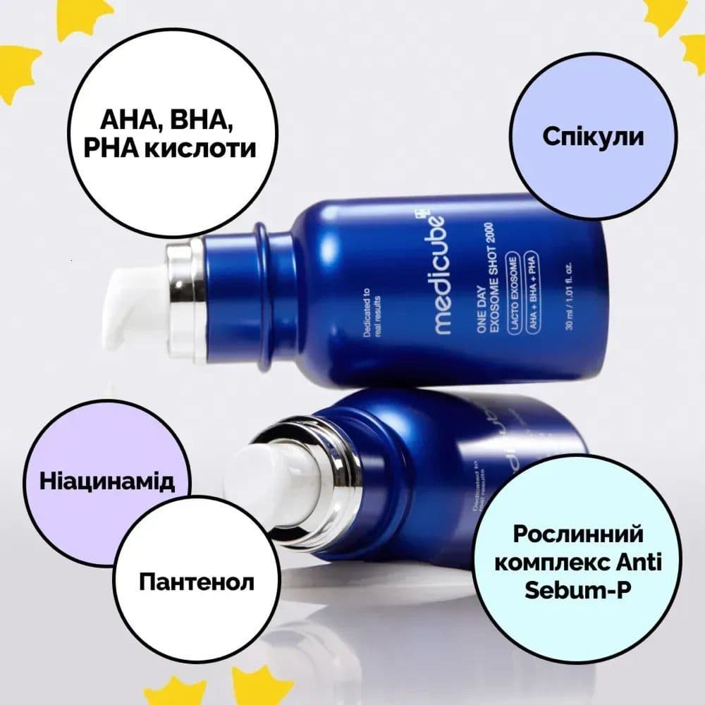 Сироватка з екзосомами та спікулами для звуження пор Medicube One Day Exosome Shot Pore Ampoule 2000 2