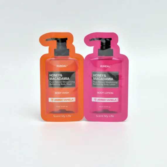 Гель для душу + Лосьйон для тіла Kundal Honey&Macadamia Amber Vanilla 10ml+10ml ТЕСТЕР