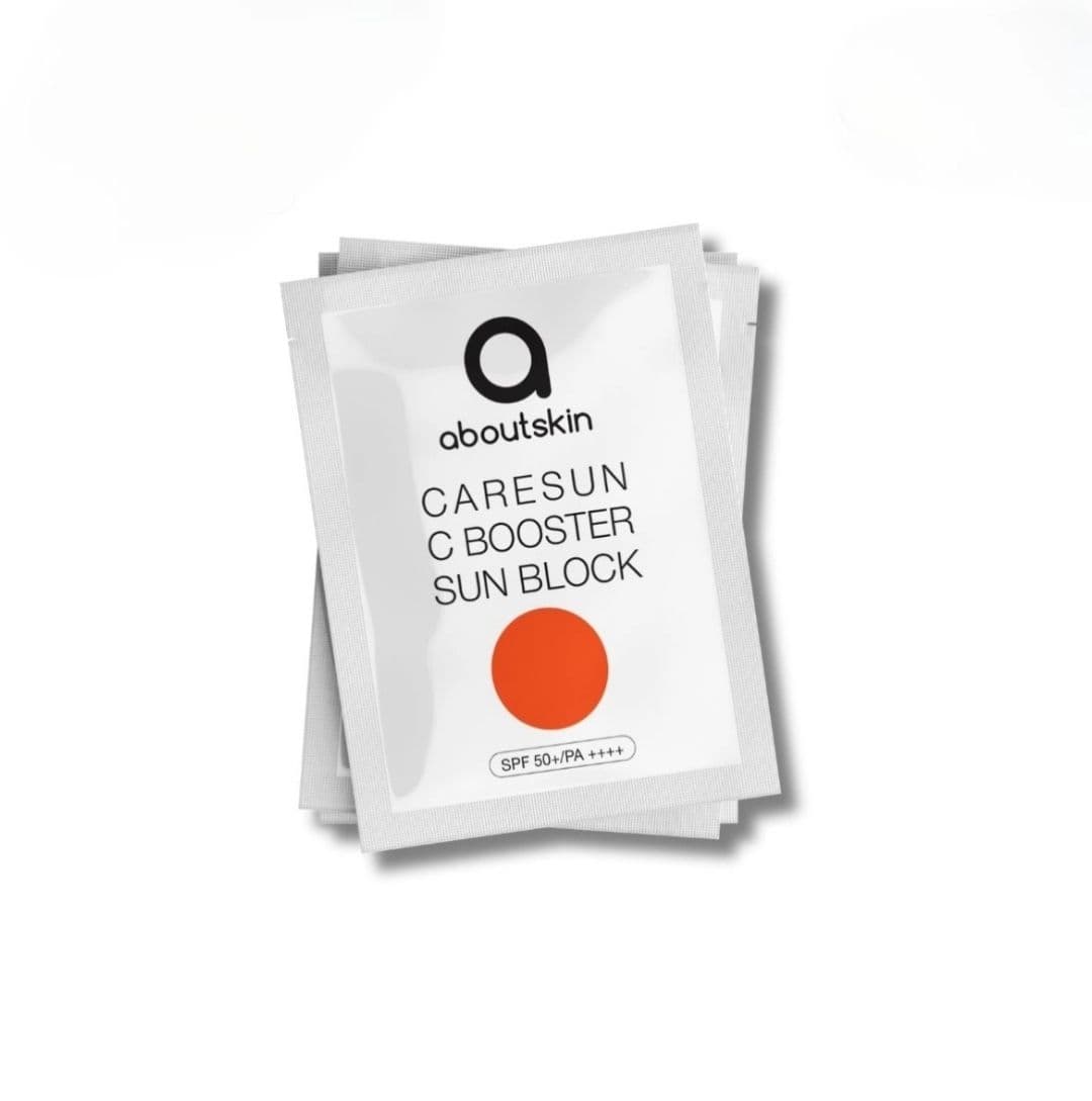 Саше – тестер антиоксидантний сонцезахисний крем About skin С Caresun C Booster Sun Block SPF50+/PA++++