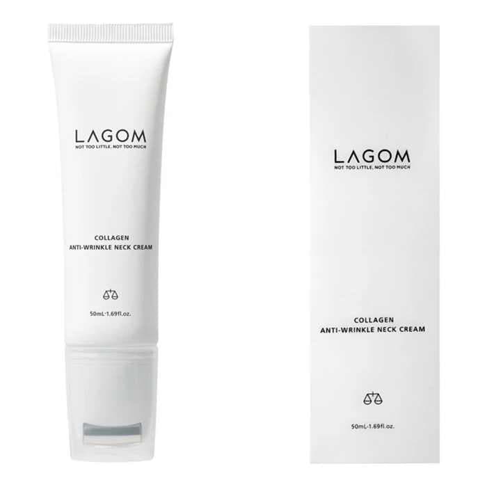 Крем для шиї та декольте з роликовим аплікатором LAGOM Collagen Anti-Wrinkle Neck Cream 3