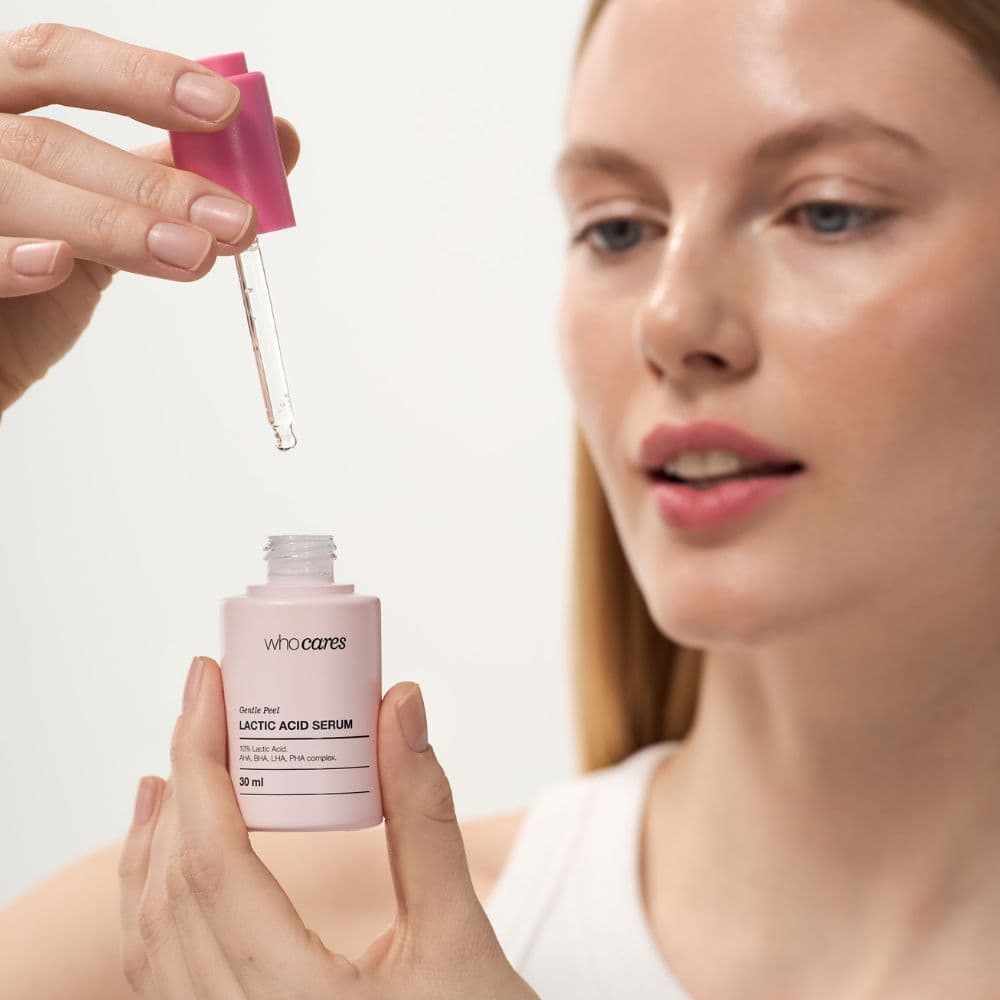 Незмивна сироватка-пілінг із молочною кислотою whocares Gentle Peel Lactic Acid Serum 2