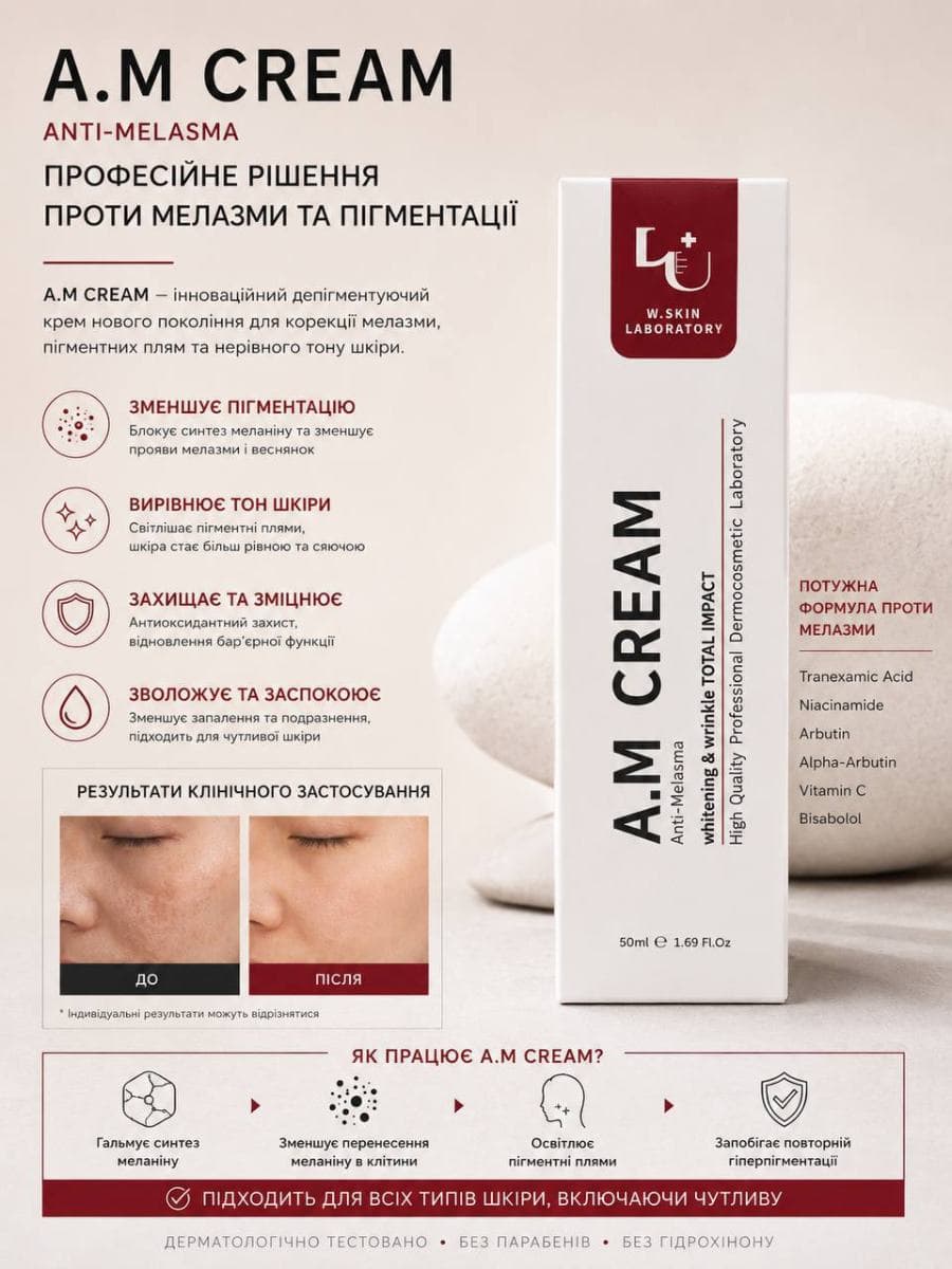 Крем для обличчя проти пігментації W.Skin Laboratory A.M Anti-Melasma Cream 2