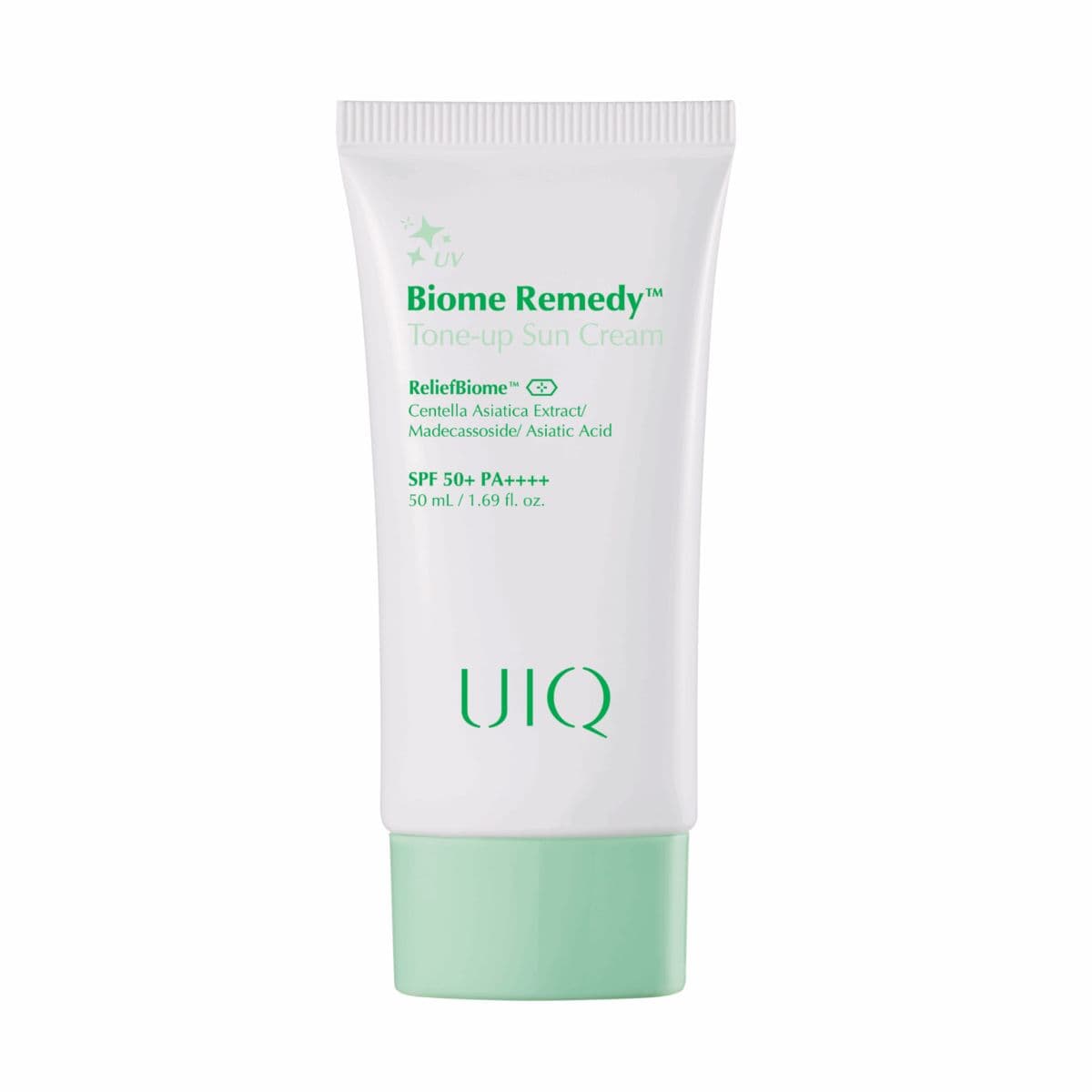 Сонцезахисний крем з зеленим тоном UIQ Biome Remedy™ Tone-up Sun Cream Green