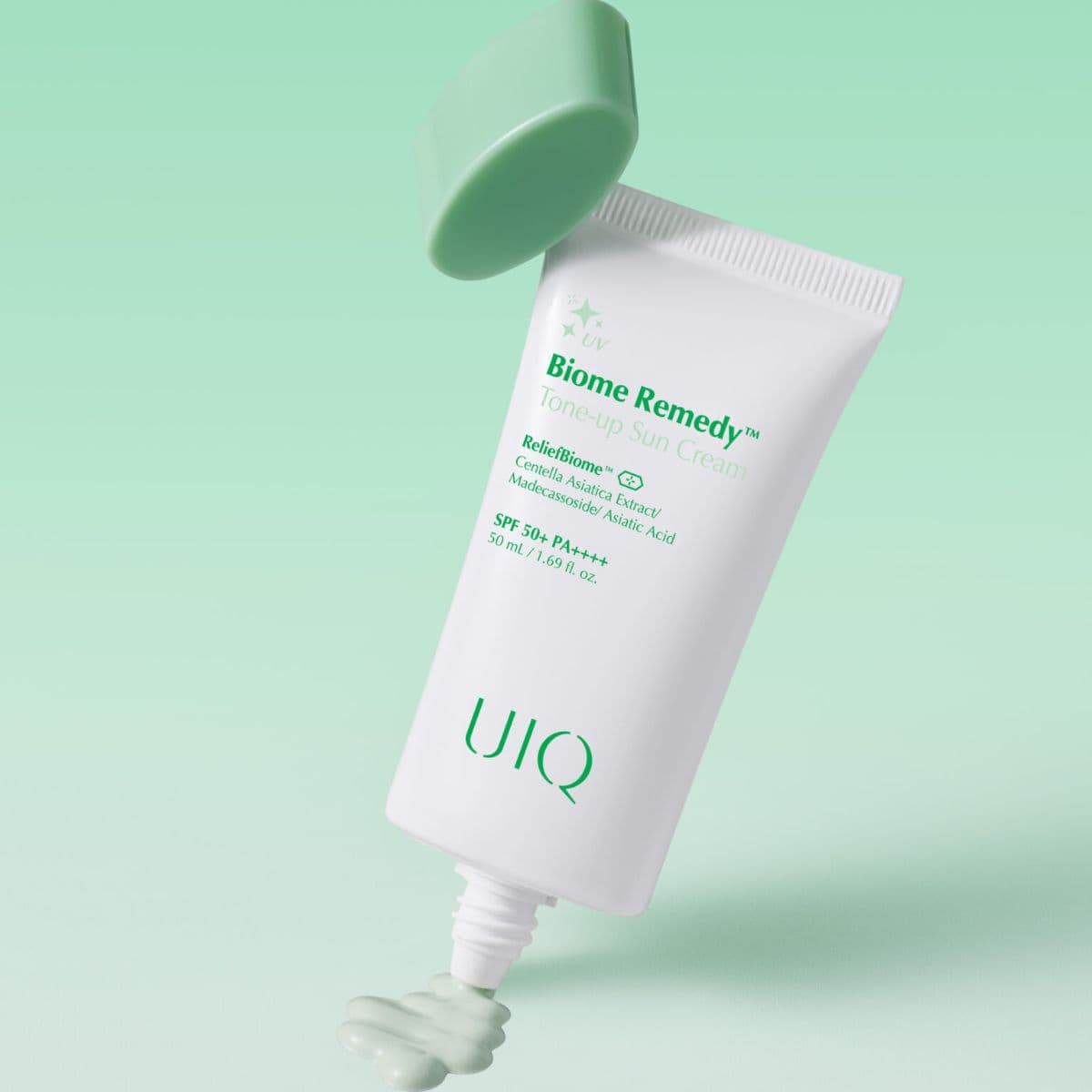 Сонцезахисний крем з зеленим тоном UIQ Biome Remedy™ Tone-up Sun Cream Green 3