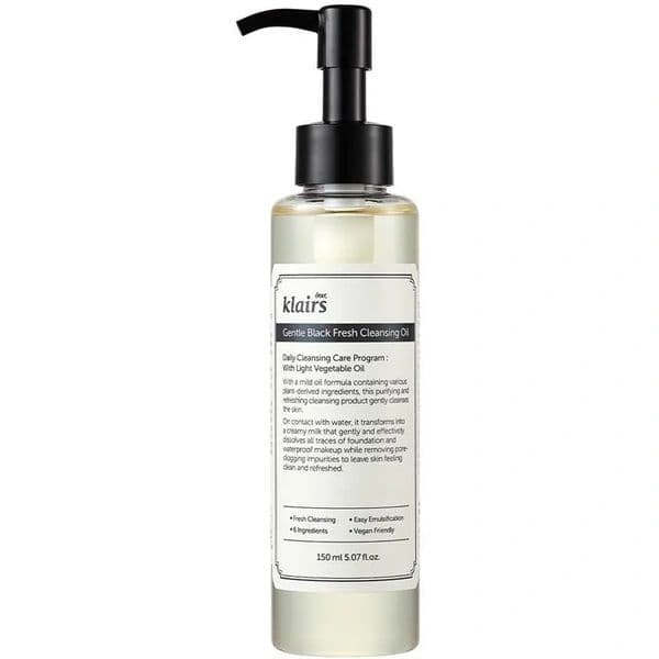 Гідрофільна олія для делікатного очищення DEAR, KLAIRS Gentle Black Fresh Cleansing Oil