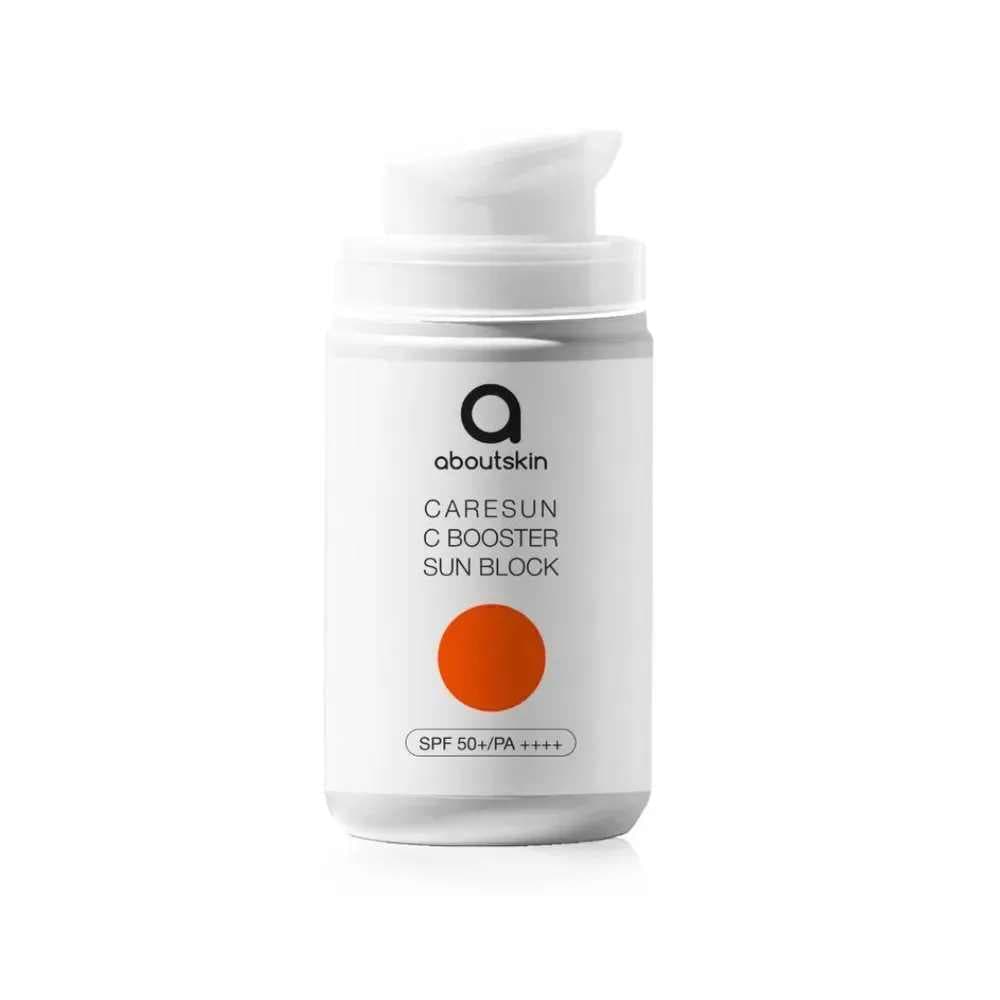 Антиоксидантний та освітлюючий сонцезахисний крем About Skin CareSun C Booster Sun Block SPF50+/PA++++